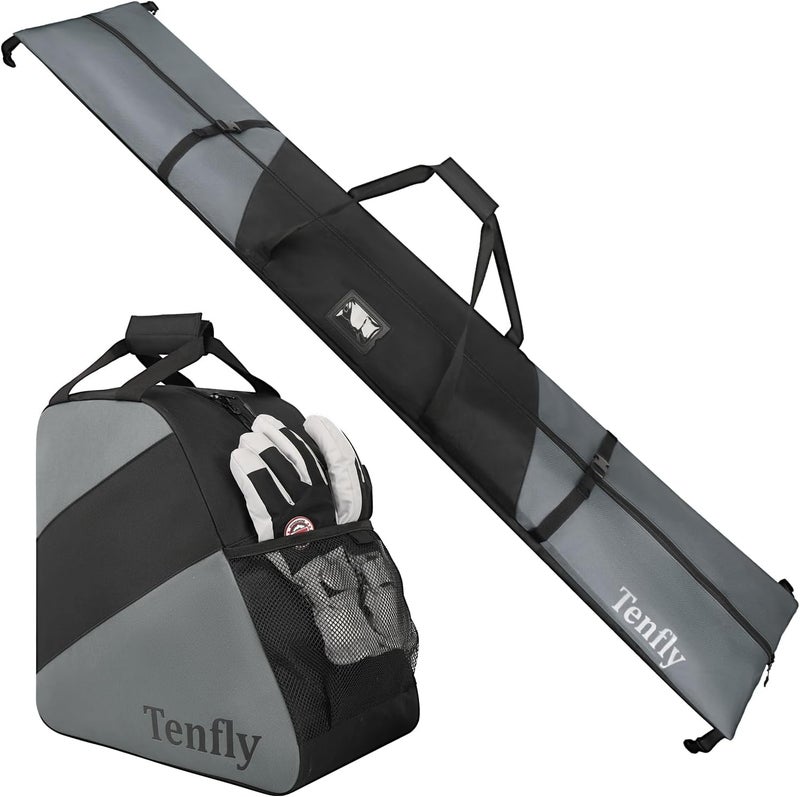 Tenfly Ski Bag and Boot Bag Combo, Snow Ski Bags for Air Travel, Water- resistant Safety Reinforce Ski Travel Bag - Image 1